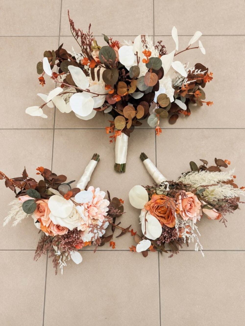 Wedding silk flowers, faux foliage